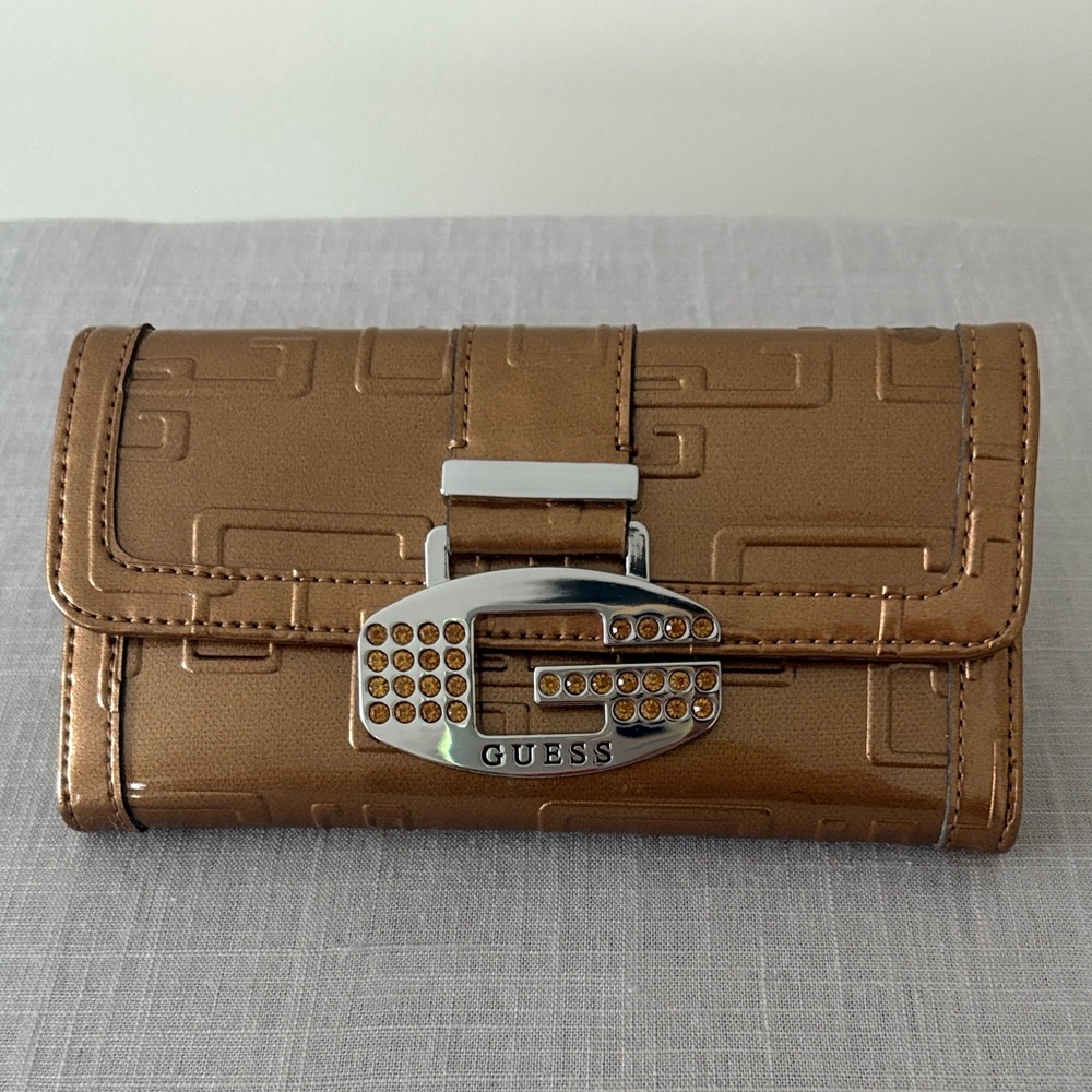 Guess Tan Wallet with Embossed Design